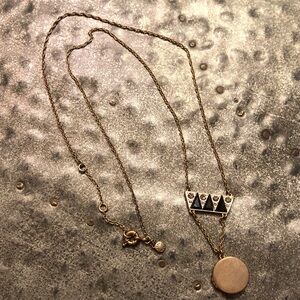 J. Crew Chain Locket Necklace Gold with Black Triangles